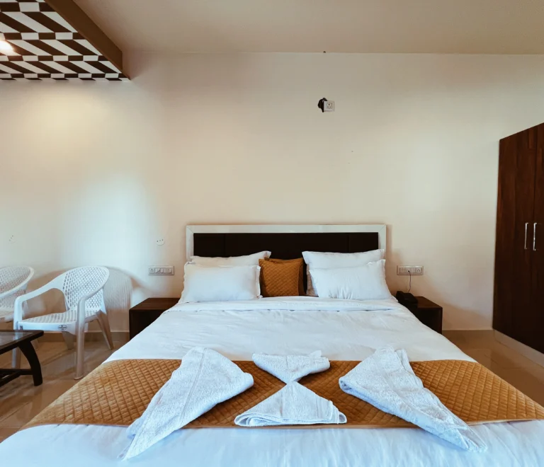 Modern hotel building with large windows and contemporary architecture in Bir Billing