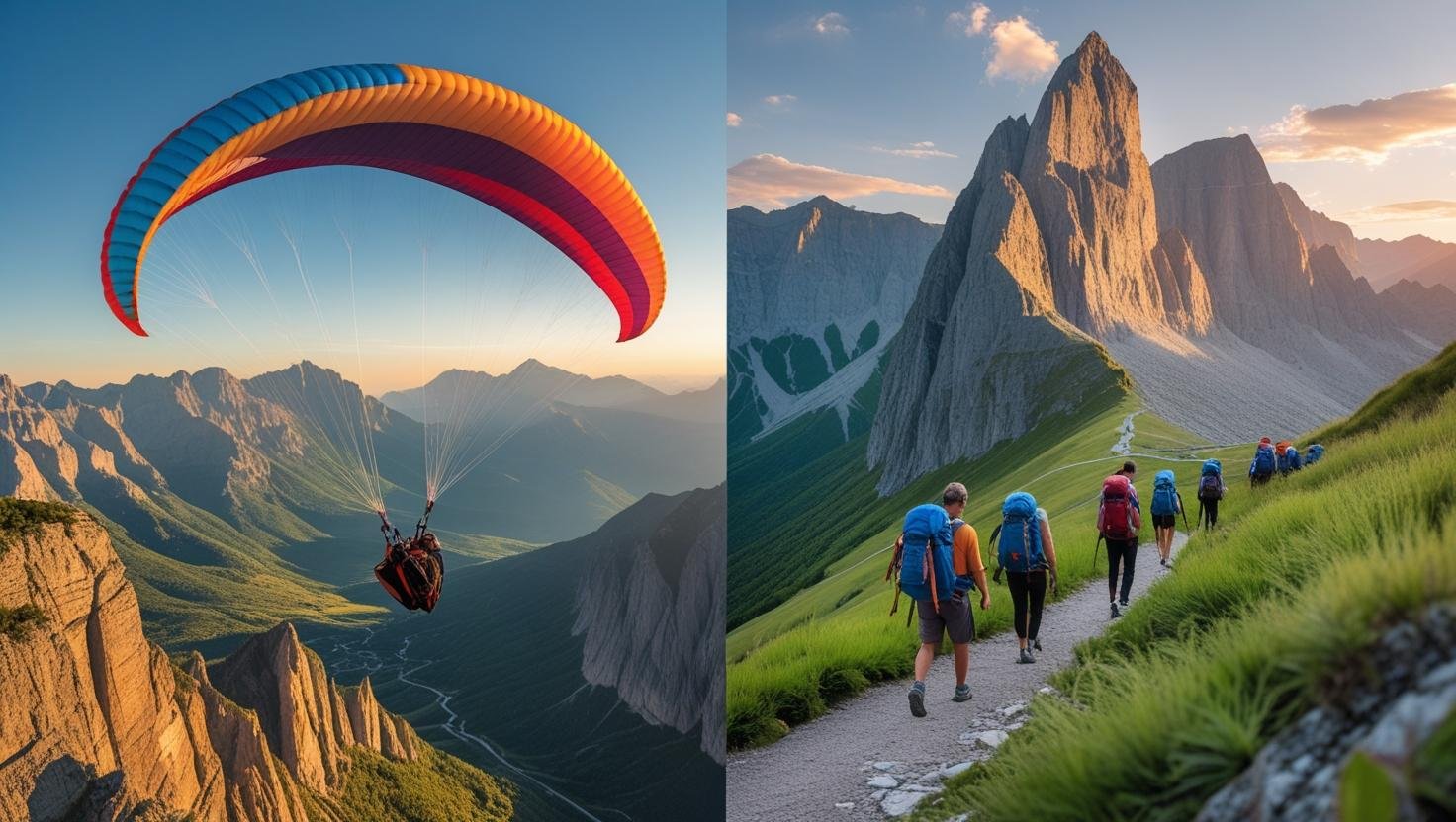 Paragliding vs. Trekking